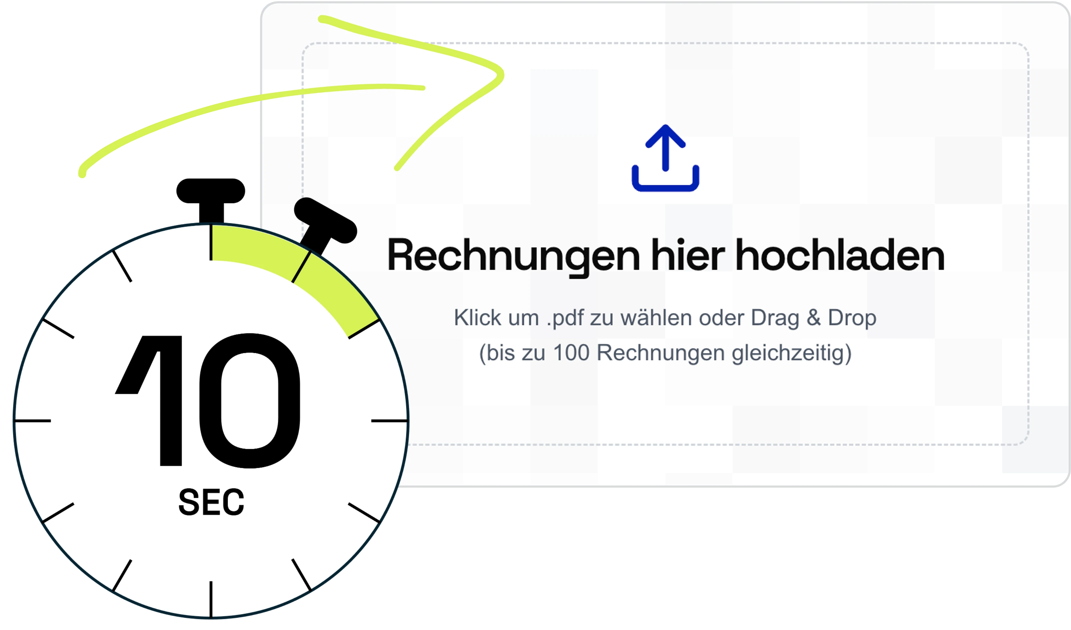 Rechnungen hier hochladen - Upload-Prozess in 10 Sekunden