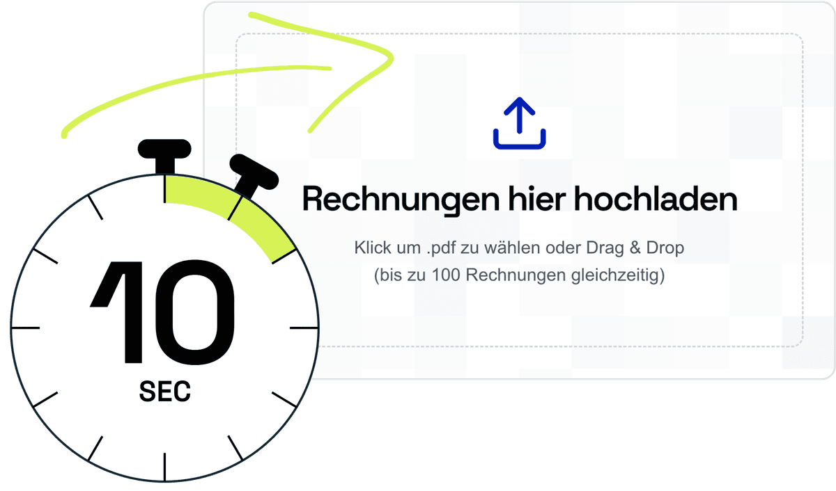 Rechnungen hier hochladen - Upload-Prozess in 10 Sekunden